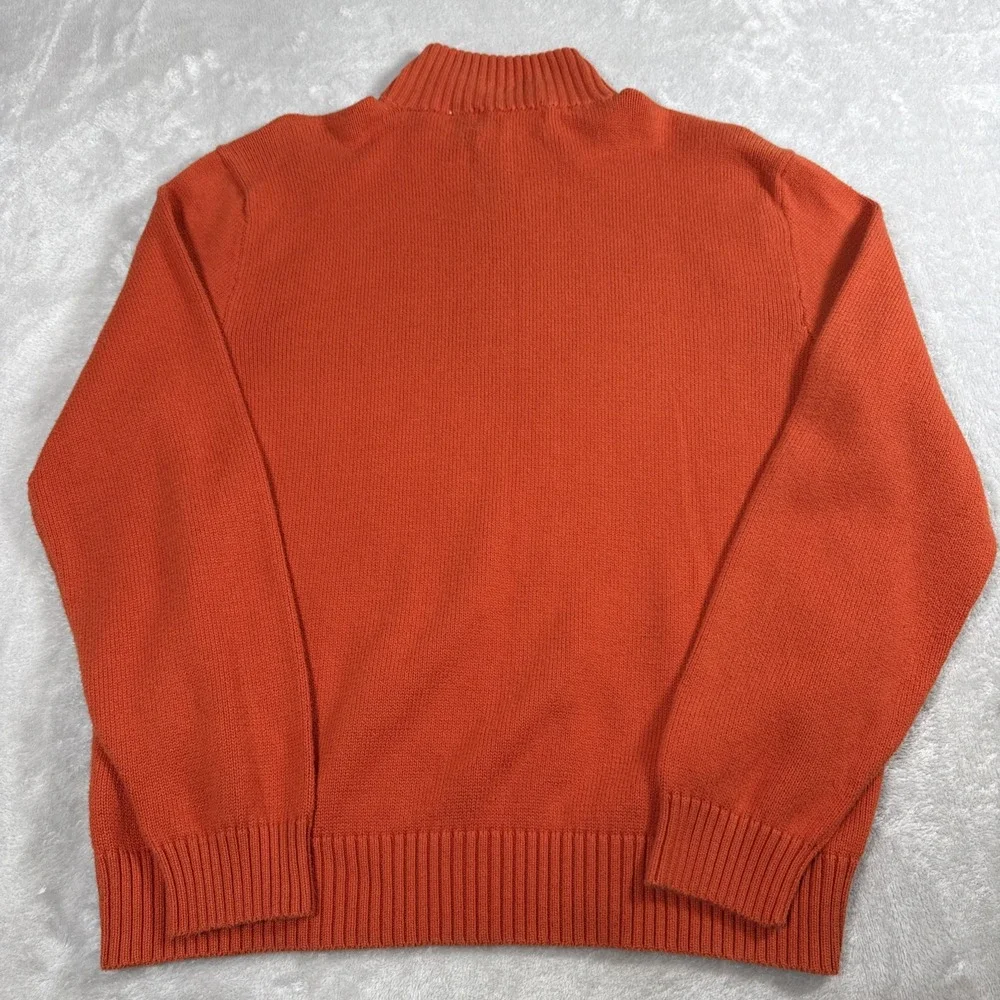 Polo Ralph Lauren Sweater Men's XL Orange Pony Pullover 1/4 Zip Classic Cotton - Picture 7 of 8